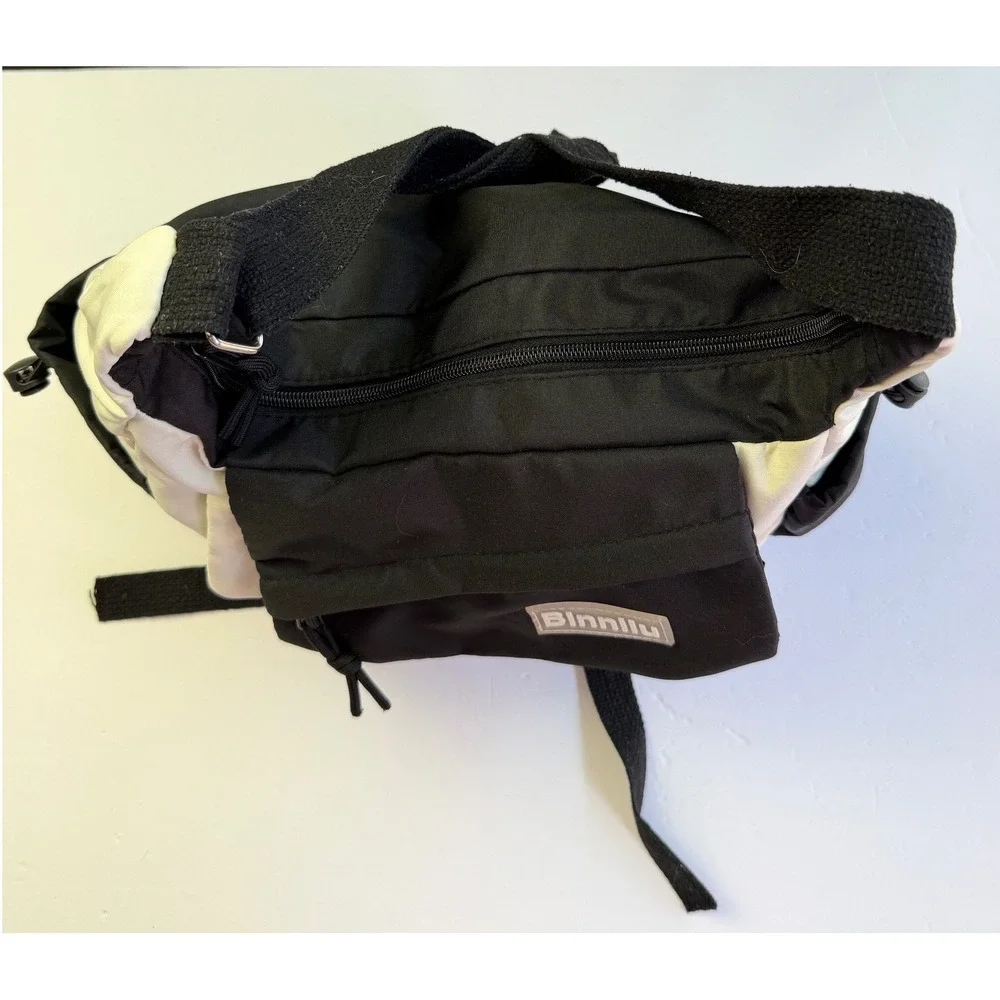 Binnilu Crossbody Bag Black White Utility Techwear Gorpcore Messenger Purse
